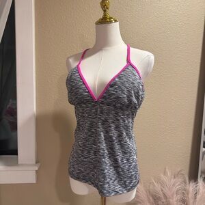 Athleta Gray Camisole with Pink Trim